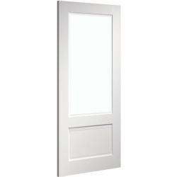 Madison 2 Panel White Door with Clear Bevelled Glass (18mm lippings)